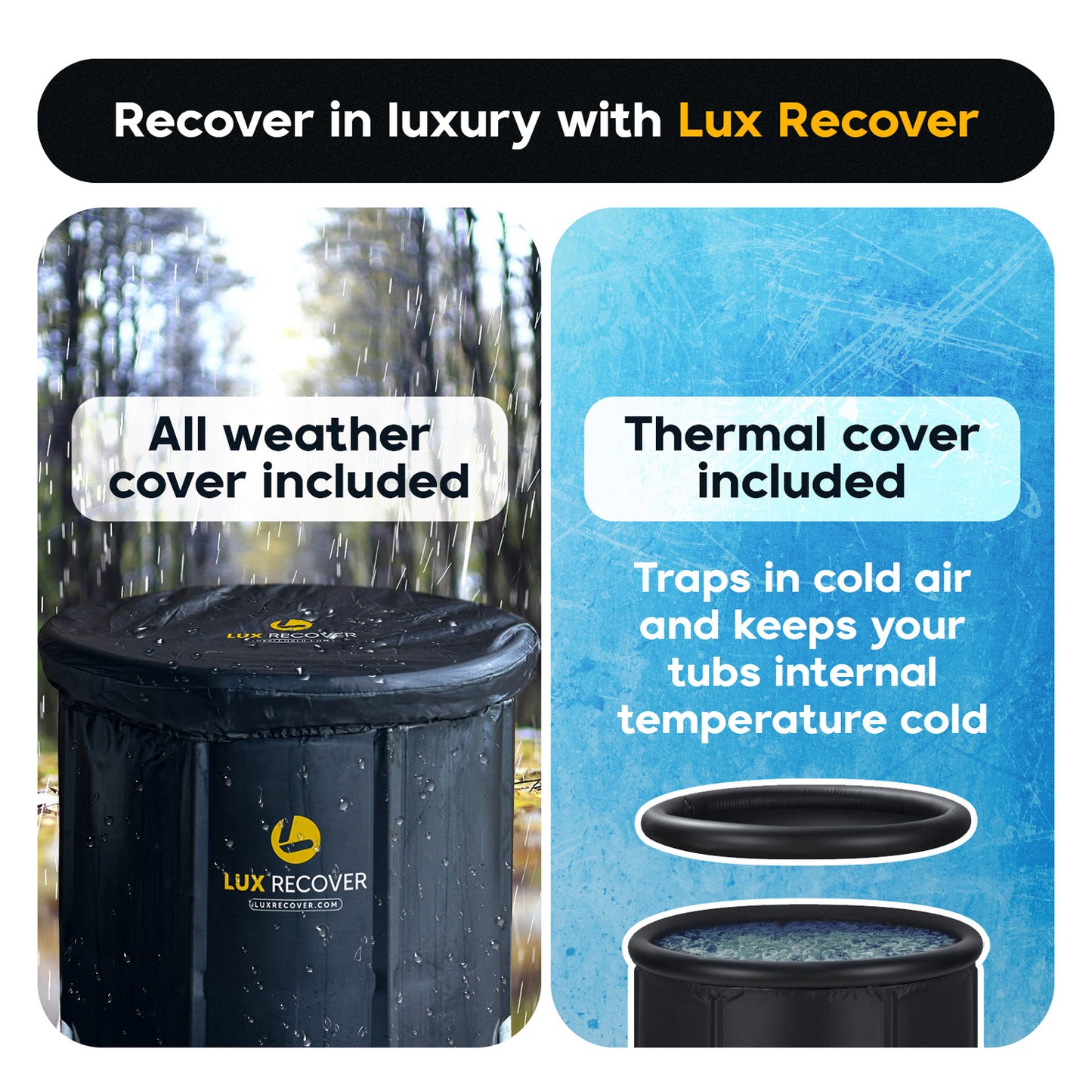 Lux Recover Portable Ice Bath Cold Plunge Tub